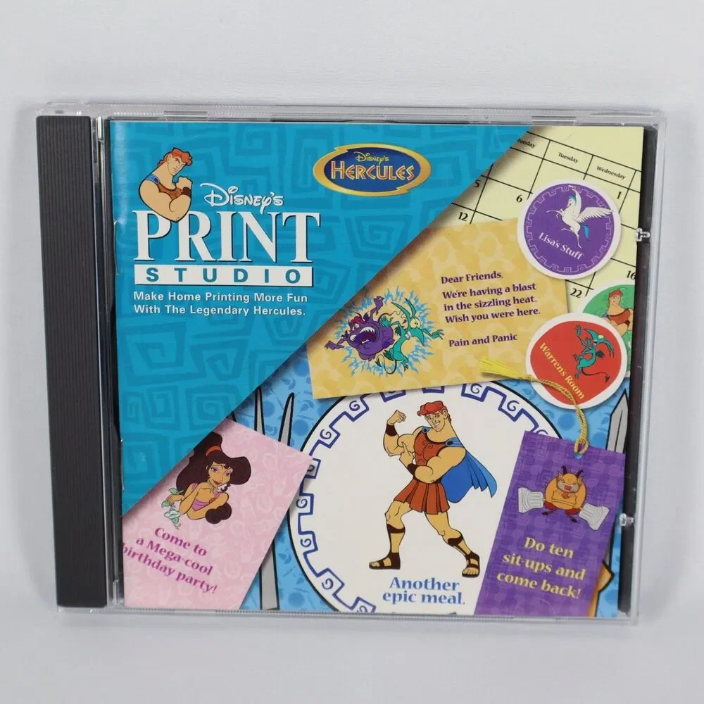 Disney's Hercules Print Studio (PC, 1997) CD-ROM Arts and Crafts Software